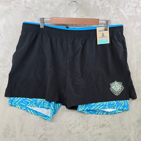 chubbies Other - Chubbies Ultimate Training Short Mens XXL Black 4" Inseam 2-in-1 Liner Gecko